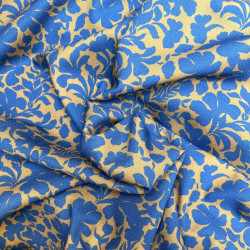 Tissu motif Fleurs Cobalt