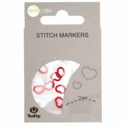Stitch Markers Hearts - Red S