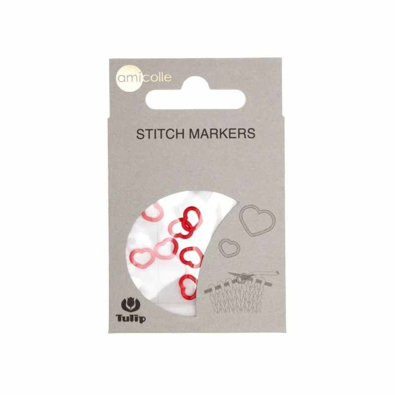 Stitch Markers Hearts - Red S