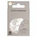Stitch Markers Hearts - White M