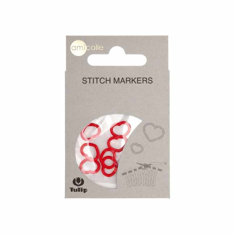 Stitch Markers Hearts - Red M